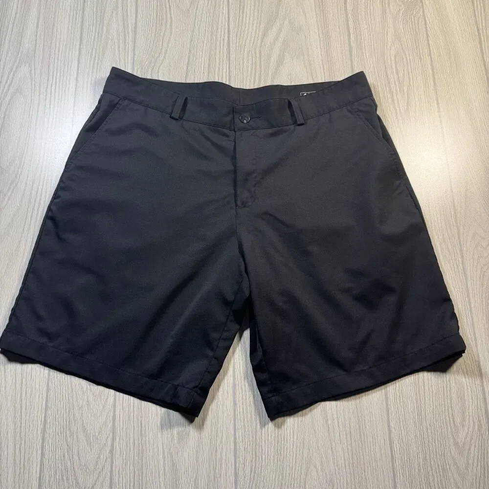 Adidas Climalite Golf Shorts Mens 38x9.5 Black Performance Logo Moisture Wicking
